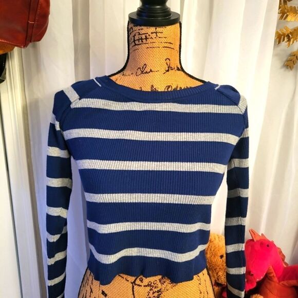 Aviva Navy and grey halter sweater - Picture 1 of 4